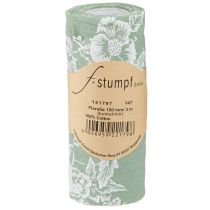 daiktų Stalo kaspinas žalias ritininis kaspinas gėlės medvilnės mėtų 15cm 3m