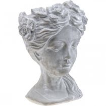 daiktų Augalų galvutė betoninė sėjamoji moteriška galva balta skalbta H34cm
