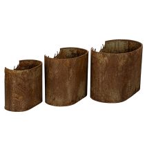 daiktų Metaliniai ovalūs, kaimiško stiliaus vazonai elniams, 3 vnt., 24 cm