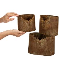 daiktų Metaliniai ovalūs, kaimiško stiliaus vazonai elniams, 3 vnt., 24 cm