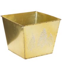 daiktų Metalinis vazonas su blizgančiu eglės motyvu, 18 cm