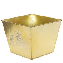 daiktų Metalinis vazonas su blizgančiu eglės motyvu, 18 cm
