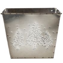 daiktų Kvadratinis metalinis vazonas su eglės motyvu, 18 cm