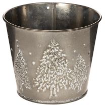 daiktų Metalinis vazonas su blizgančiomis eglėmis, 13 cm
