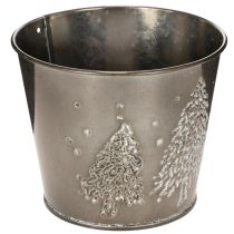 daiktų Metalinis vazonas su blizgančiomis eglėmis, 13 cm