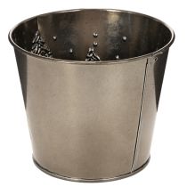 daiktų Metalinis vazonas su blizgančiomis eglėmis, 13 cm