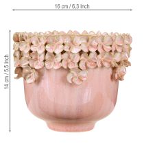 daiktų Vazonas Ceramic Pink – Elegantiškas vazonas su gėlių puošmena Ø16cm