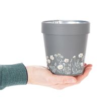 daiktų Gėlių vazonas su gėlių raštu moderniems namams ir vasaros balkono dekoravimui, 13 cm, 4 vnt.