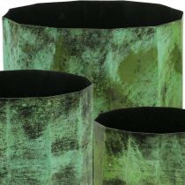Sodinamosios žalias metalinis vazonas Ø26cm/20cm/16cm rinkinys iš 3 vnt