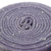 Puodo vyrių veltinio juosta violetinė su taškais 15cm x 5m