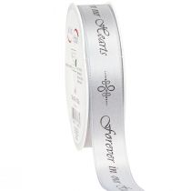 daiktų Gedulo juostelė sidabrinė juoda užrašas Forever in... 25mm 25m