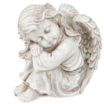 daiktų Gedulingo angelo sėdinti dekoratyvinė figūrėlė, kreminės spalvos, 6,5 × 5 × 7,5 cm, 2 vnt.