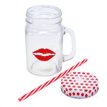 daiktų Stiklinė su dangteliu ir rankena Ø7cm H13,5cm