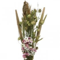 Džiovintų gėlių puokštė rožinė, balta džiovintų gėlių puokštė H60-65cm