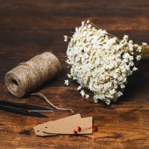 daiktų Džiovintų gėlių puokštė, subtilūs žiedai natūraliam namų dekoravimui, 44 cm