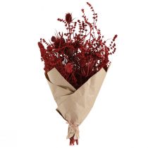 daiktų Džiovintų gėlių puokštė, vyno raudonumo, dekoratyvinis usnis, 40 cm, 80 g