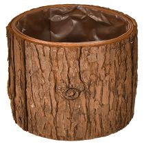 daiktų Apvalus medinis vazonas su pušies žieve, Ø15cm, aukštis 12.5cm