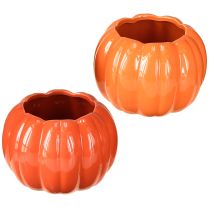 daiktų Keraminis moliūgų vazonas, oranžinis, įvairių spalvų, Ø14cm, aukštis10cm, 2 vnt.