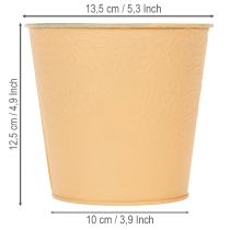 daiktų Metalinis vazonas, pastelinės oranžinės spalvos, Ø13,5 cm, aukštis 12,5 cm
