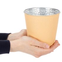 daiktų Metalinis vazonas, pastelinės oranžinės spalvos, Ø13,5 cm, aukštis 12,5 cm