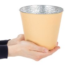 daiktų Metalinis vazonas, pastelinės oranžinės spalvos, Ø16 cm, aukštis 14 cm
