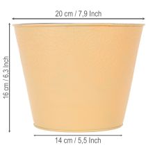 daiktų Metalinis vazonas, pastelinės oranžinės spalvos, Ø20 cm, aukštis 16 cm