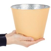 daiktų Metalinis vazonas, pastelinės oranžinės spalvos, Ø20 cm, aukštis 16 cm