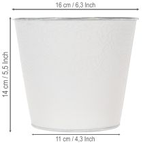 daiktų Metalinis vazonas, pastelinės baltos spalvos, Ø16 cm, aukštis 14 cm