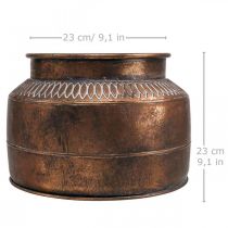 daiktų Sodinamosios didelės metalinės varinės reljefo dekoratyvinės sodintuvės Ø31.5cm H23cm
