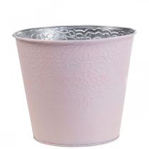 daiktų Sodinamoji metalinė gėlių vazonė pastelinė rožinė Ø16cm H14cm