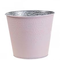 Sodinamoji metalinė gėlių vazonė pastelinė rožinė Ø16cm H14cm