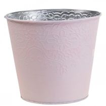 Sodinamoji metalinė gėlių vazonė pastelinė rožinė Ø20cm H16cm