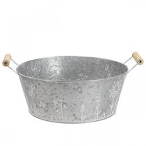 Sodinamosios metalinės dekoratyvinės dubenėlio gėlių rankena Ø24,5cm H10cm