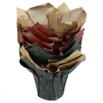 daiktų Popierinės sodinamosios žvaigždės raudonos/antracito/natūralios Ø12cm H12cm 9vnt.