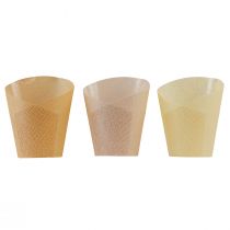 daiktų Sodinamojo popieriaus austa vanilė, oranžinė, rožinė Ø7cm H13cm 12 vnt.