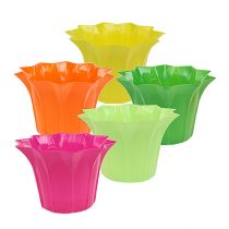 daiktų Plastikinis vazonas, spalvingas asorti. Ø12cm 10 vnt