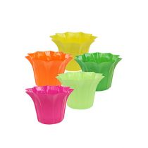 daiktų Plastikinis vazonas, spalvingas asorti. Ø9cm 10 vnt