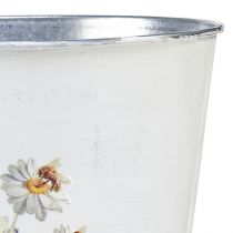 daiktų Sodinamosios baltos metalinės vazoninės gėlės Ø16cm H14,5cm