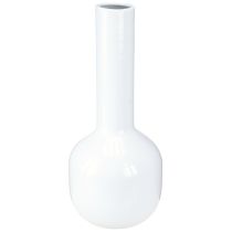 daiktų Moderni dekoratyvinė vaza metalinė vaza kreminė balta Ø10.5cm H25.5cm