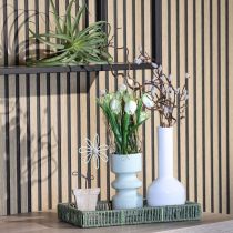 daiktų Moderni dekoratyvinė vaza metalinė vaza kreminė balta Ø10.5cm H25.5cm