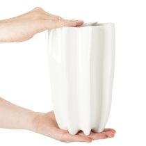 daiktų Briaunota vaza, aukšta dekoratyvinė vaza džiovintoms gėlėms, 24 cm