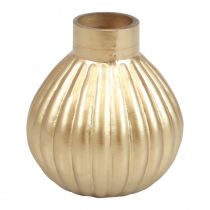 Vaza aukso stiklo vaza svogūninė dekoratyvinė vazos stiklas Ø10,5cm H11,5cm