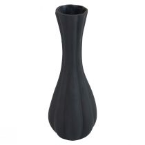 daiktų Vaza juodo stiklo vazos grioveliai gėlių vazos stiklas Ø6cm H18cm
