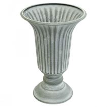 Dekoratyvinė vaza vintažinė taurė vaza taurė vaza pilka H21.5cm Ø15cm