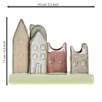 daiktų Mini vazų rinkinys, spalvingi nameliai stalo dekoravimui, 14 cm