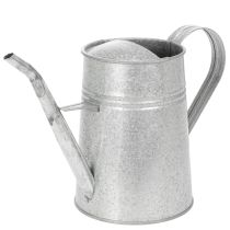 daiktų Cinkuota dekoratyvinė laistytuvė, metalinė, pilka, vintažinio stiliaus, 1,7 l, aukštis 23 cm, stilingoms gėlių dekoracijoms ir vazonams