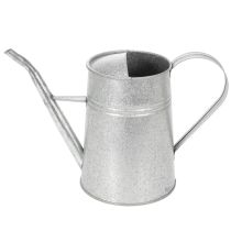 daiktų Cinkuota dekoratyvinė laistytuvė, metalinė, pilka, vintažinio stiliaus, 1,7 l, aukštis 23 cm, stilingoms gėlių dekoracijoms ir vazonams