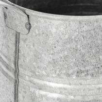 daiktų Cinkuota dekoratyvinė laistytuvė, metalinė, pilka, vintažinio stiliaus, 1,7 l, aukštis 23 cm, stilingoms gėlių dekoracijoms ir vazonams