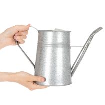 daiktų Cinkuota dekoratyvinė laistytuvė, metalinė, pilka, vintažinio stiliaus, 1,7 l, aukštis 23 cm, stilingoms gėlių dekoracijoms ir vazonams