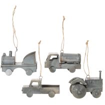 daiktų Vintažiniai dekoratyviniai metaliniai automobiliai pakabinimui, įvairių dydžių, 9-10 cm, 4 vnt.